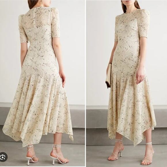 NWT NEW Veronica Beard Balsam Floral Print Broderie Anglaise Chiffon Dress - Picture 2 of 14